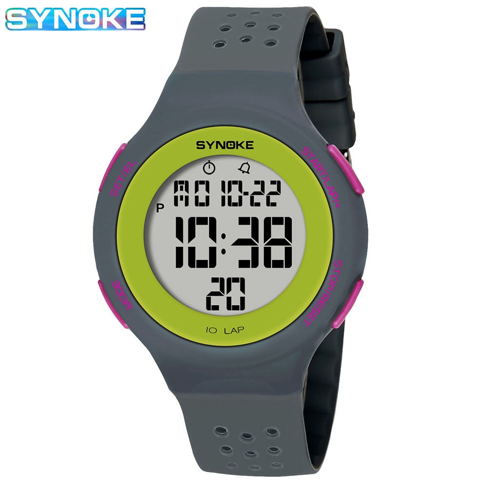 Thin LED Waterproof Electronic Watch for Swimming, Fashionable Sports Watch for Students and Couples, New Color Trendy Style