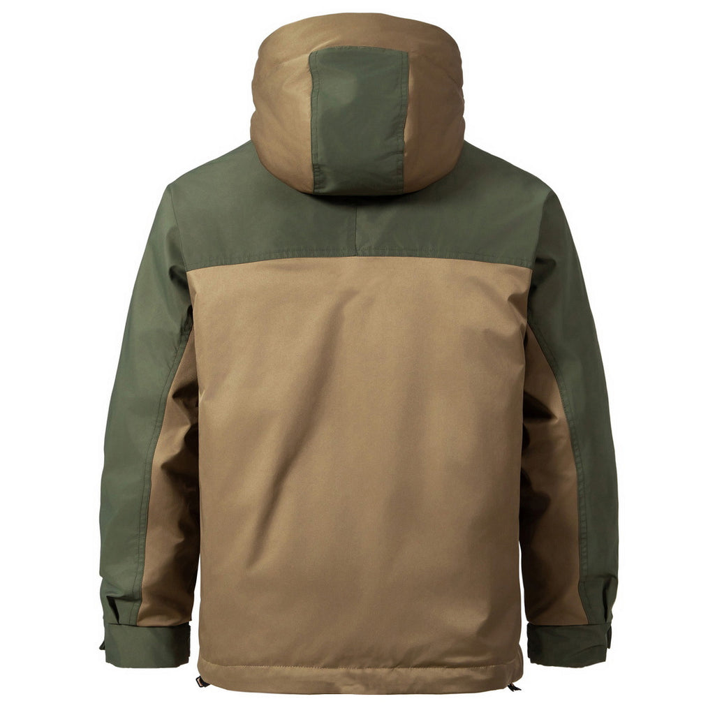 Veste décontractée en coton pour hommes avec double fermeture éclair fonctionnelle