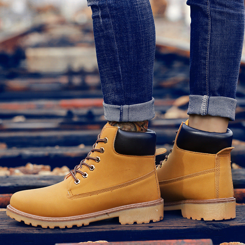 Bottes Martin montantes tendance pour hommes, chaussures de travail décontractées Baotou, bottes pour hommes automne et hiver