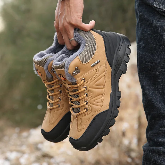 Nouvelles chaussures de sport d'hiver pour hommes, chaussures d'extérieur avec isolation en peluche, chaussures en coton, chaussures de randonnée légères, chaussures de randonnée surdimensionnées
