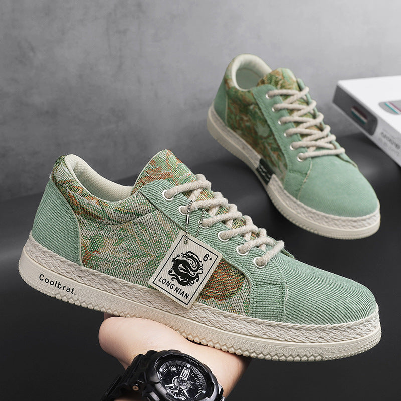 Chaussures de sport et de loisirs tendance et polyvalentes pour hommes en toile de lin