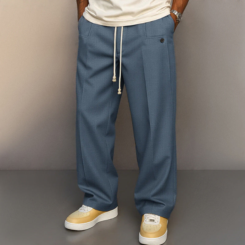 Casual Suit Pants for Men, Loose Straight Fit