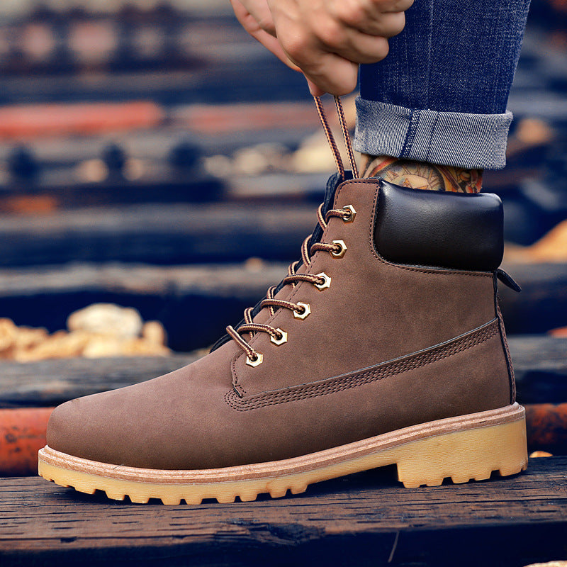 Bottes Martin montantes tendance pour hommes, chaussures de travail décontractées Baotou, bottes pour hommes automne et hiver