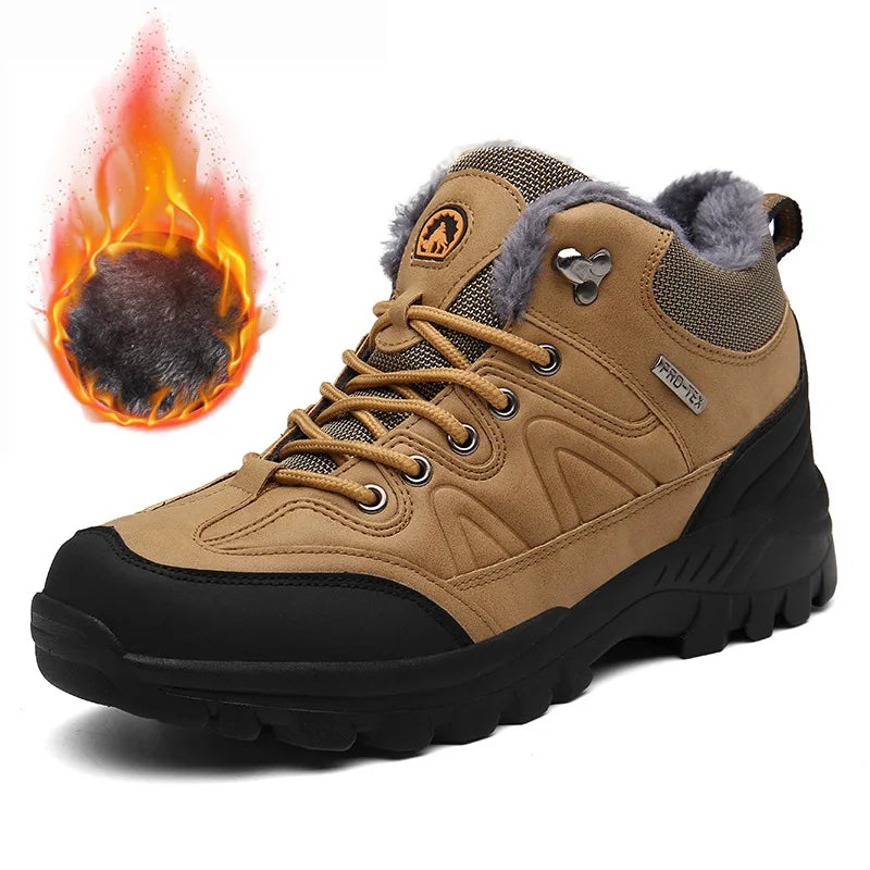 Nouvelles chaussures de sport d'hiver pour hommes, chaussures d'extérieur avec isolation en peluche, chaussures en coton, chaussures de randonnée légères, chaussures de randonnée surdimensionnées