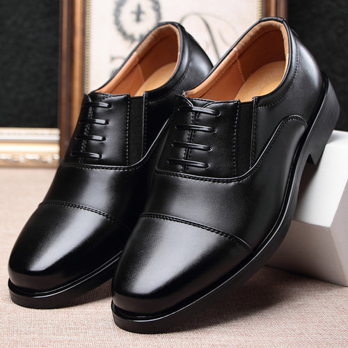Chaussures en cuir standard de capitaine à trois pointes pour hommes, chaussures décontractées de sécurité noires
