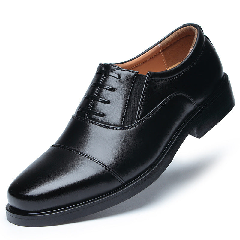 Chaussures en cuir standard de capitaine à trois pointes pour hommes, chaussures décontractées de sécurité noires