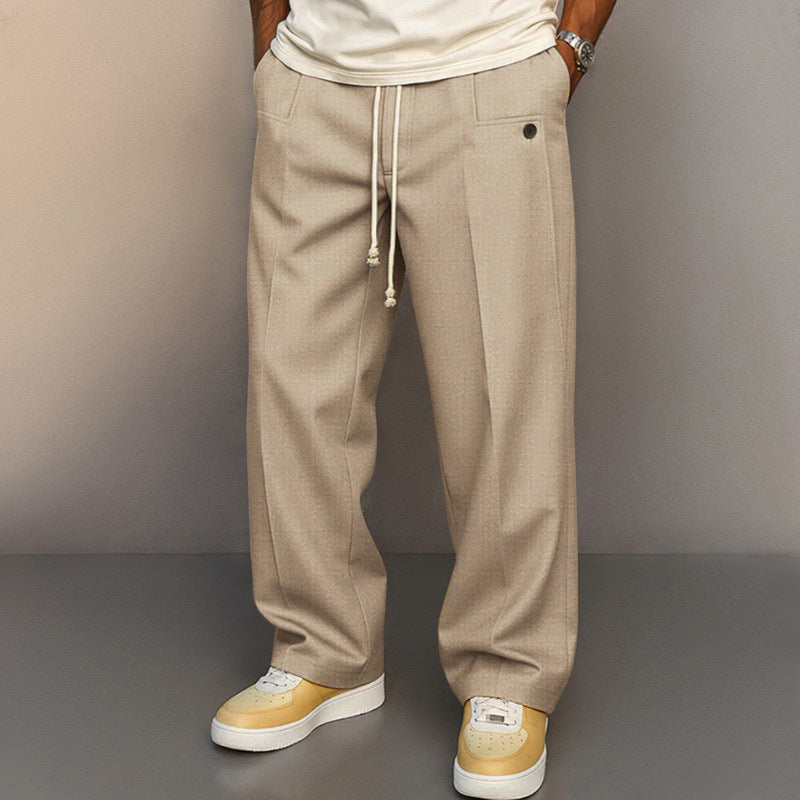 Casual Suit Pants for Men, Loose Straight Fit