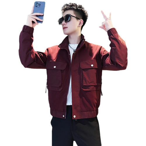 Veste décontractée streetwear à col montant pour homme