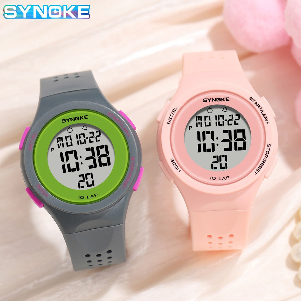 Thin LED Waterproof Electronic Watch for Swimming, Fashionable Sports Watch for Students and Couples, New Color Trendy Style