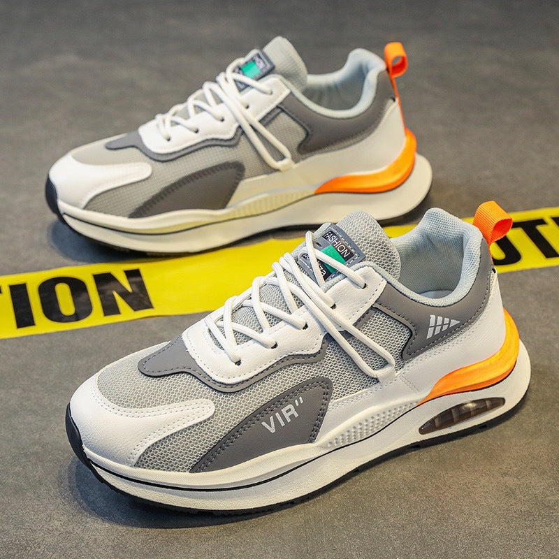 Chaussures de sport d'été pour hommes, nouvelle maille respirante, version coréenne, tendance, polyvalente, à semelle épaisse, chaussures de course décontractées pour hommes