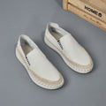 Chaussures de massage en cuir faites à la main, cousues, bout en cuir de vachette, décontractées, style pêcheur, chaussures pour hommes à enfiler.