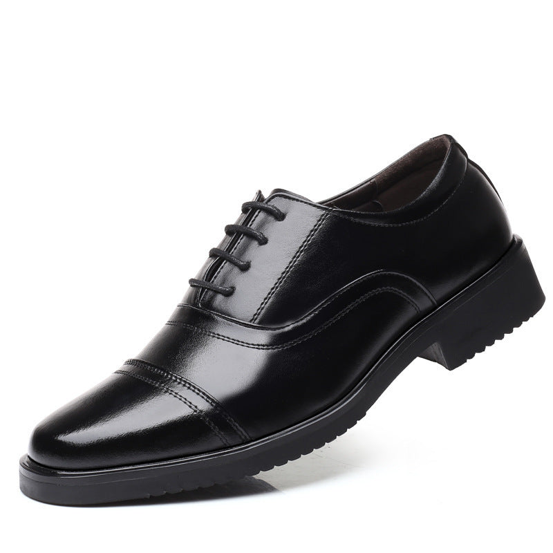 Chaussures en cuir standard de capitaine à trois pointes pour hommes, chaussures décontractées de sécurité noires