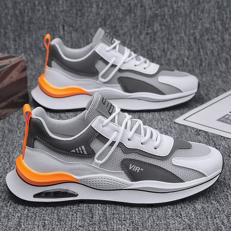 Chaussures de sport d'été pour hommes, nouvelle maille respirante, version coréenne, tendance, polyvalente, à semelle épaisse, chaussures de course décontractées pour hommes