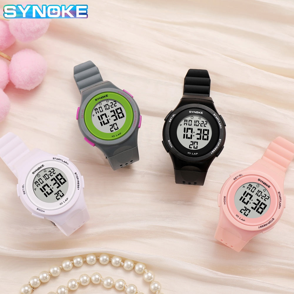 Thin LED Waterproof Electronic Watch for Swimming, Fashionable Sports Watch for Students and Couples, New Color Trendy Style