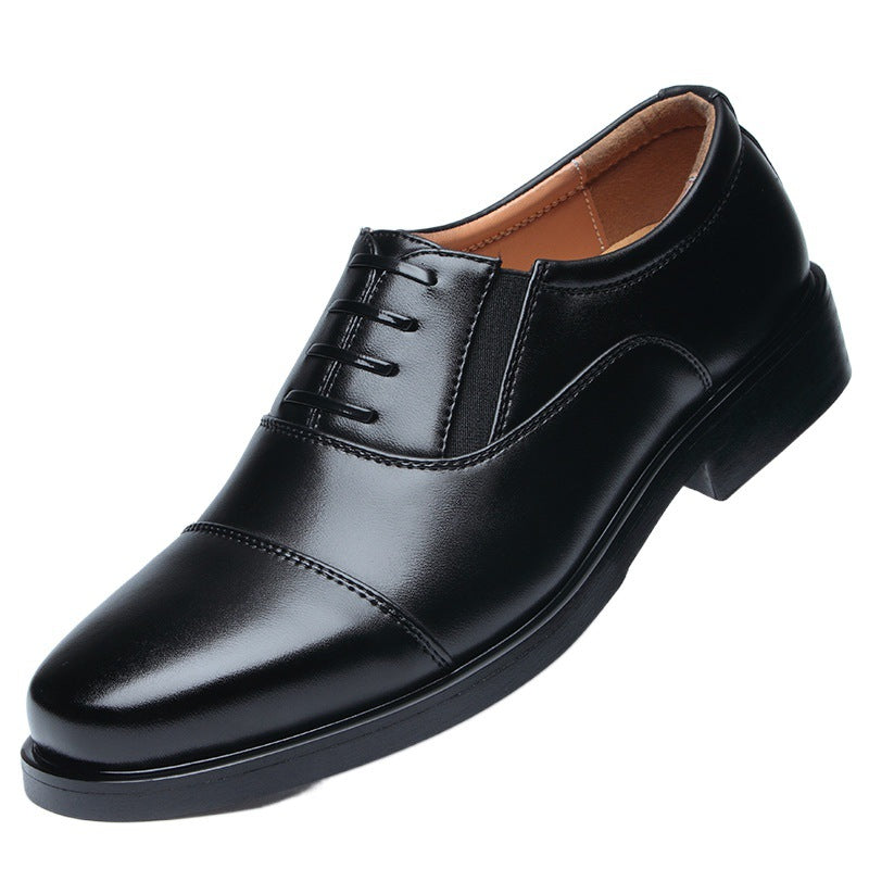 Chaussures en cuir standard de capitaine à trois pointes pour hommes, chaussures décontractées de sécurité noires