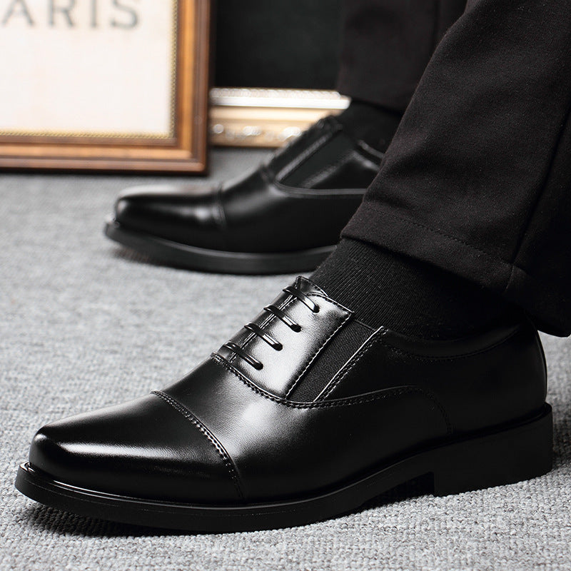 Chaussures en cuir standard de capitaine à trois pointes pour hommes, chaussures décontractées de sécurité noires