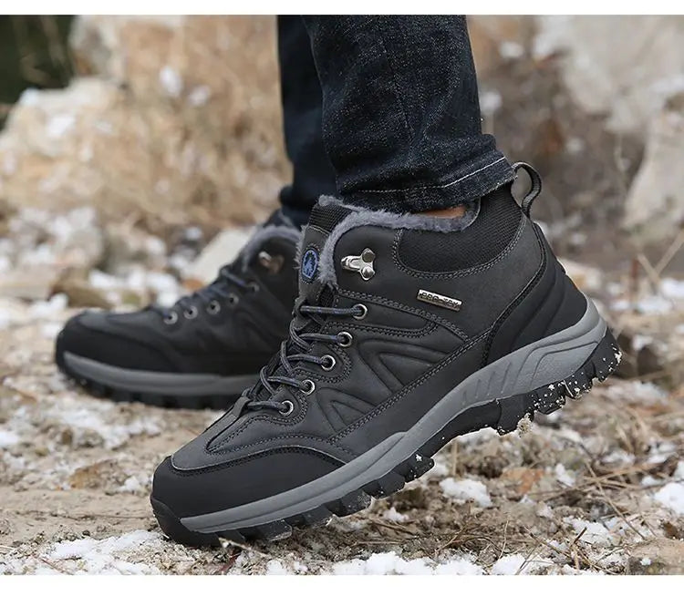 Nouvelles chaussures de sport d'hiver pour hommes, chaussures d'extérieur avec isolation en peluche, chaussures en coton, chaussures de randonnée légères, chaussures de randonnée surdimensionnées