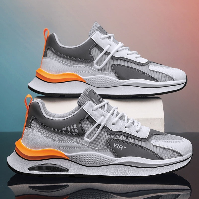Chaussures de sport d'été pour hommes, nouvelle maille respirante, version coréenne, tendance, polyvalente, à semelle épaisse, chaussures de course décontractées pour hommes