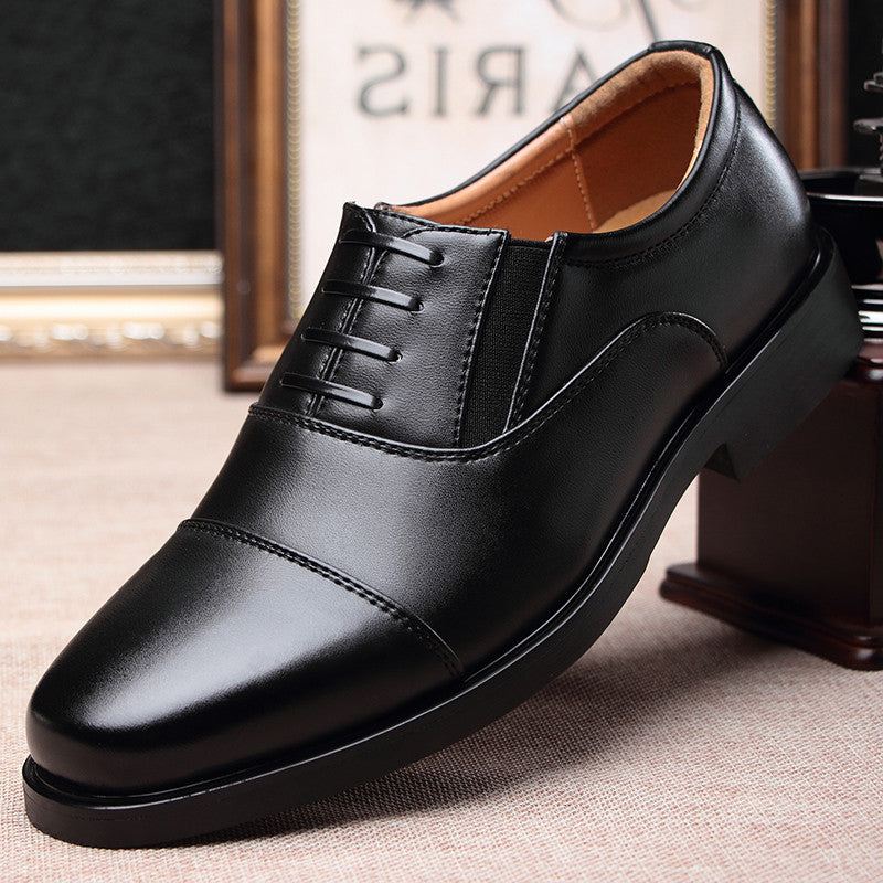 Chaussures en cuir standard de capitaine à trois pointes pour hommes, chaussures décontractées de sécurité noires