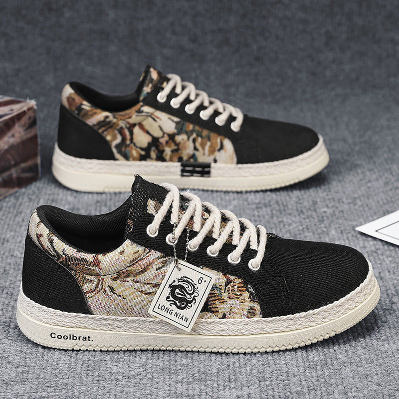 Chaussures de sport et de loisirs tendance et polyvalentes pour hommes en toile de lin