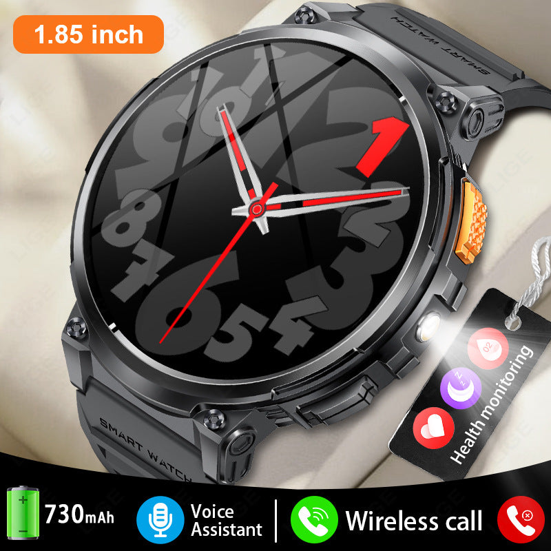 Montre connectée K66 Sports de plein air avec lampe de poche pour homme